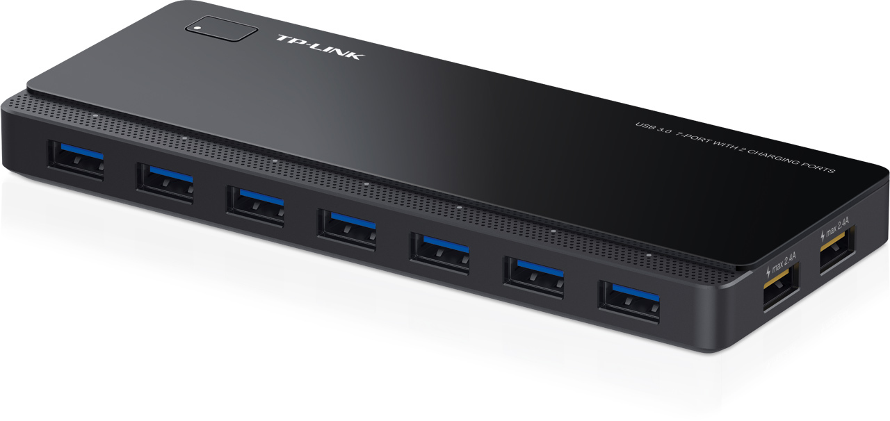 USB Hub - UH720 (7 port + 2port töltésre; USB3.0; tápegység)