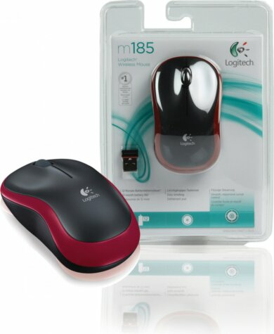 Logitech M185 Wireless Mouse Red