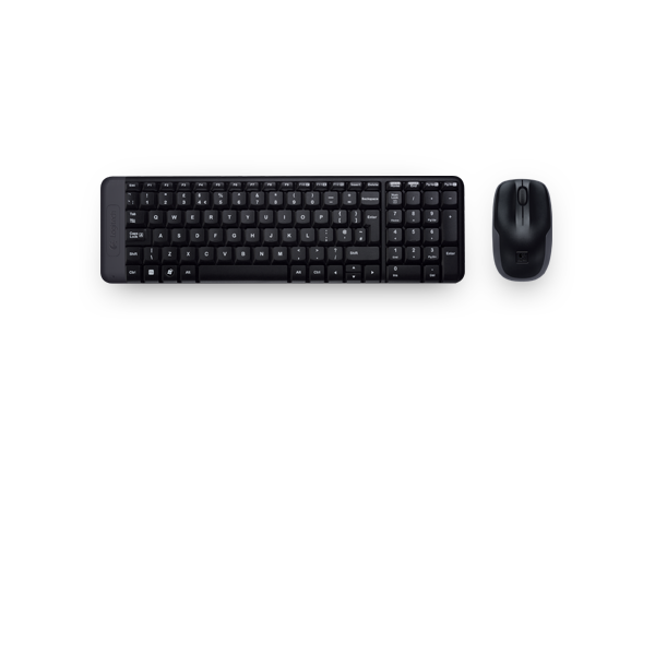 Billentyűzet/Egér Kit - MK220 (Vezeték nélküli, Multimédia,  USB, fekete)